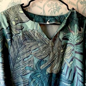 Monstera print dress